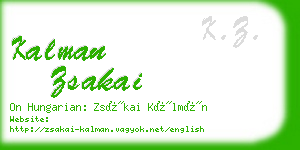 kalman zsakai business card